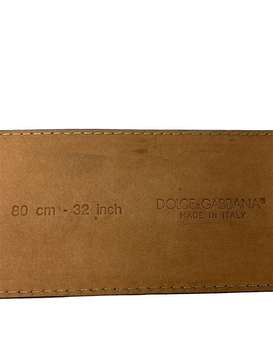 Dolce & Gabbana Belt Black Silver Beige Leather main image 5